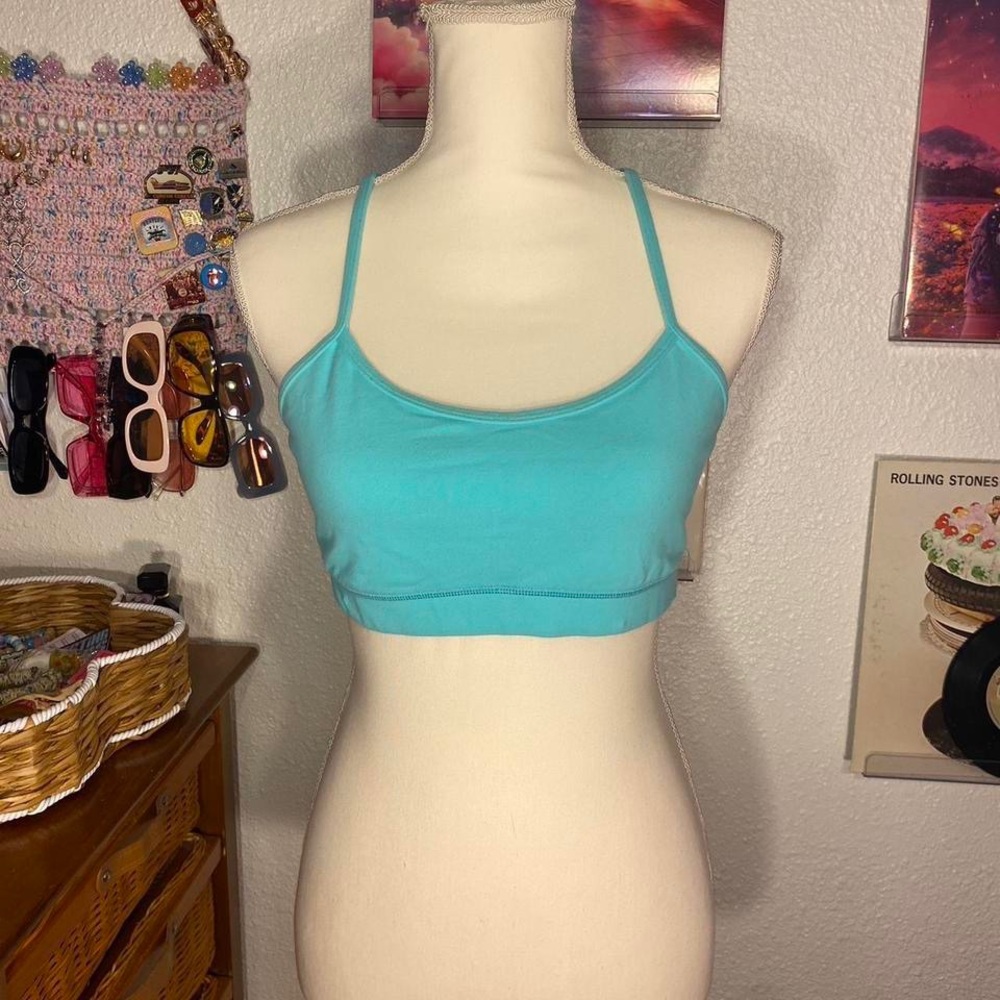 Turquoise Lululemon Strappy Crop Top